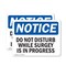 Signmission Do Not Disturb While Surgery Is In Progress, 14 in W x Rectangle, Plastic OS-2PACK-NS-P-1014-L-11149 - alternate 1
